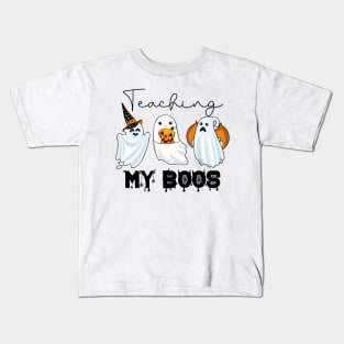 Teaching My Boos Halloween Teacher Kindergarten Teacher Shirt Kids T-Shirt